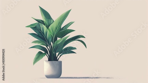 A beautiful illustration of a potted plant photo