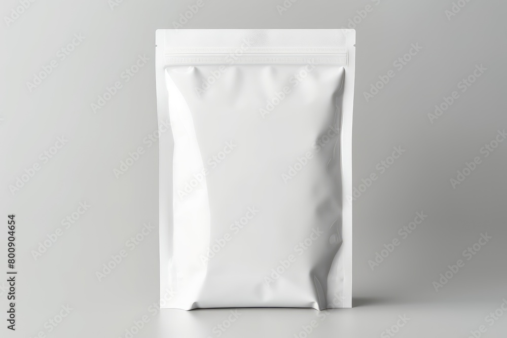plain white plastic coffee beans packaging for mockup with grey background plain white plastic coffee beans packaging for mockup with grey background