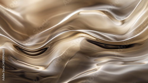 This high-quality image presents an abstract concept of flowing golden liquid, simulating elegant movement and luxury photo