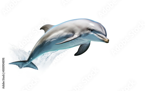 Playful Dolphin Art Isolated On Transparent Background PNG.