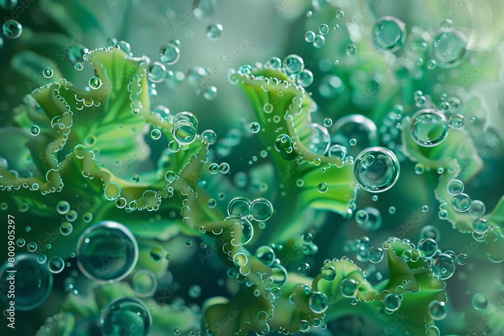 A leafy green plant with water droplets on it