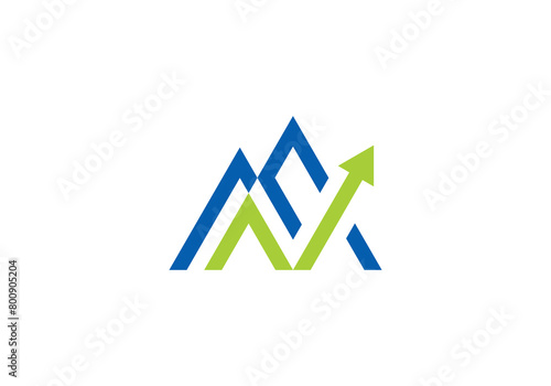 mountain arrow logo design. finance modern simple symbol icon vector