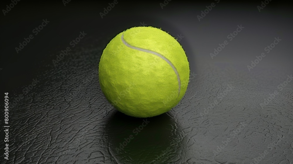 Illustrate a dramatic digital scene capturing the match point of a tennis game, with the ball suspended mid-air