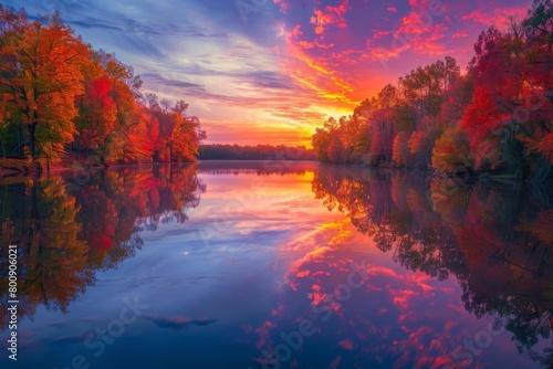 Majestic Dawn over Autumnal Lake © kmmind