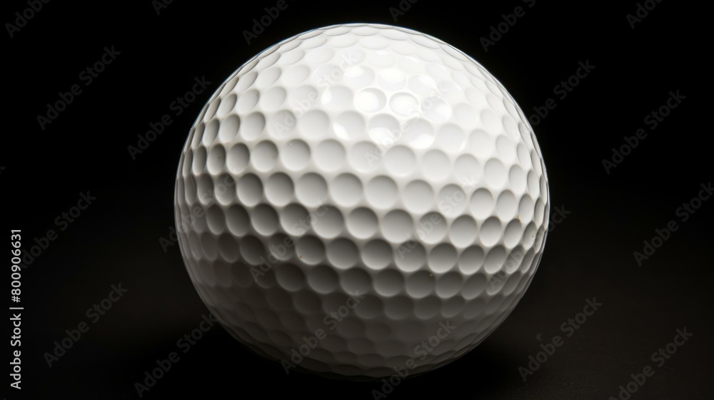A white golf ball on a black background A white golf ball on a black background