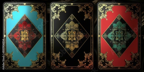Three Ornate Playing Cards photo