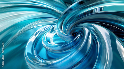 dynamic circular swirls of cerulean and turquoise, ideal for an elegant abstract background