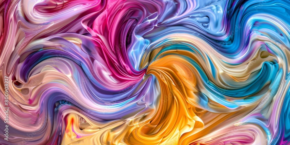 Colorful abstract painting with vibrant swirls of color
