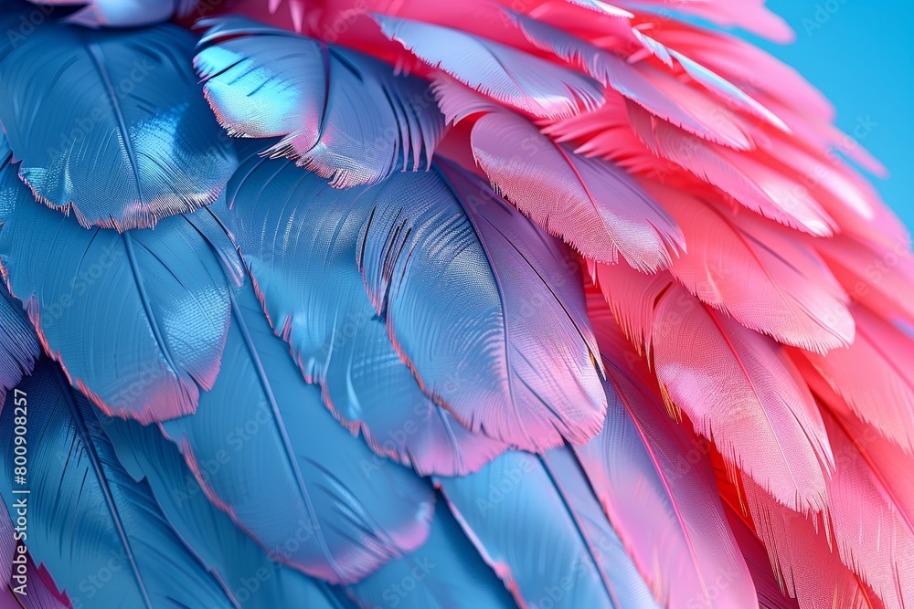 Obraz premium A colorful bird's wing with blue, red, and yellow feathers