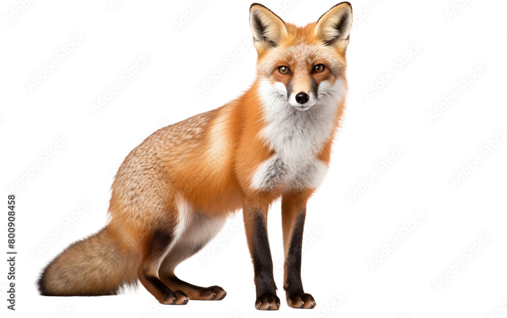 Wild Fox Graphic Isolated On Transparent Background PNG.