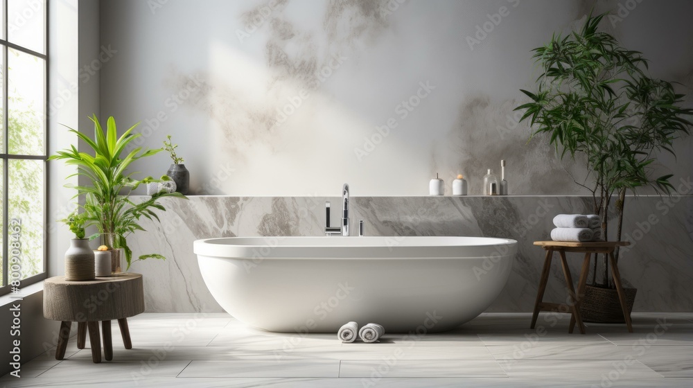Bathroom with plants and natural light Bathroom with plants and natural light
