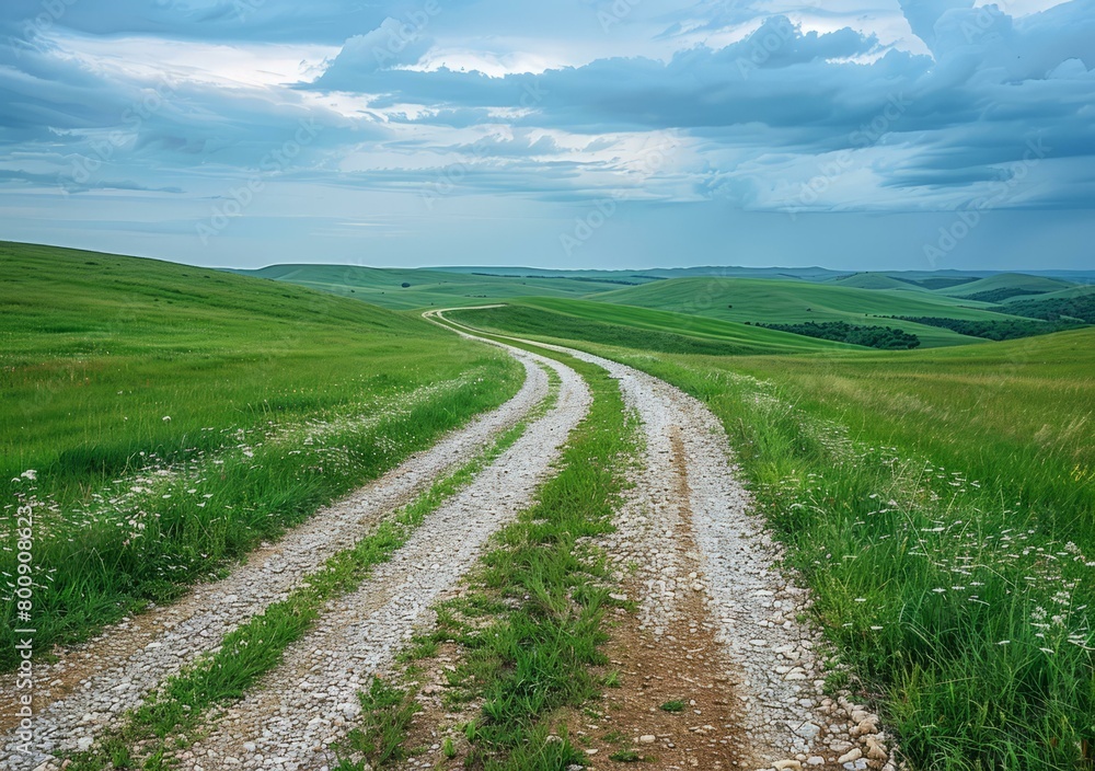 Winding road through the hills