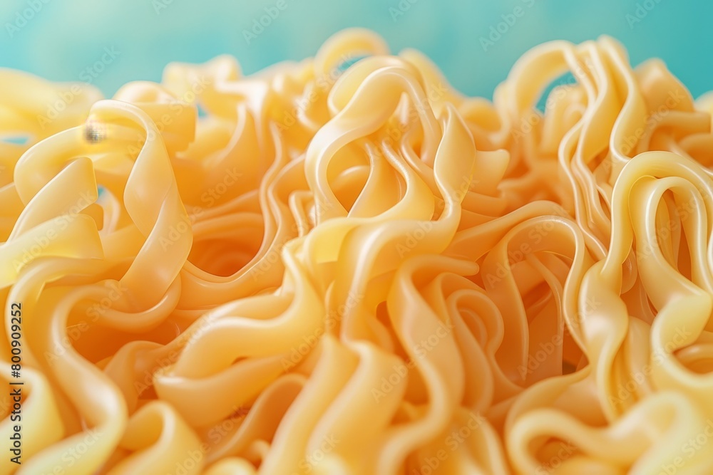 A close up of yellow noodles, with a focus on the texture