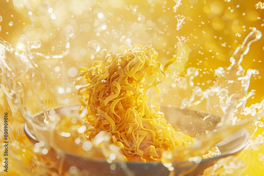 bowl of noodles is splashing in water bowl of noodles is splashing in water