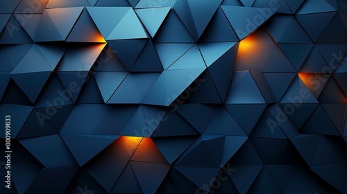 The background features a black and blue abstract pattern. Minimal. Color gradient. Dark. Web banner. Geometric shape. 3D effect. Lines stripes triangles. Futuristic. Luxury. Premium. Premium black