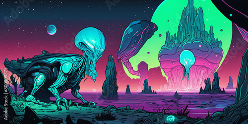 Alien fantasy landscape. Di...