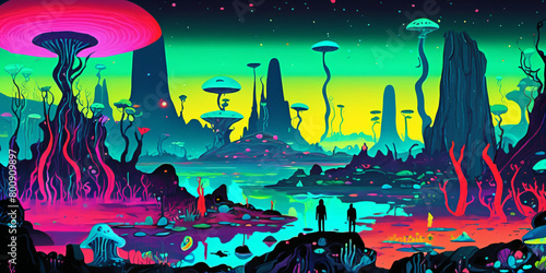 Alien fantasy landscape. Di...