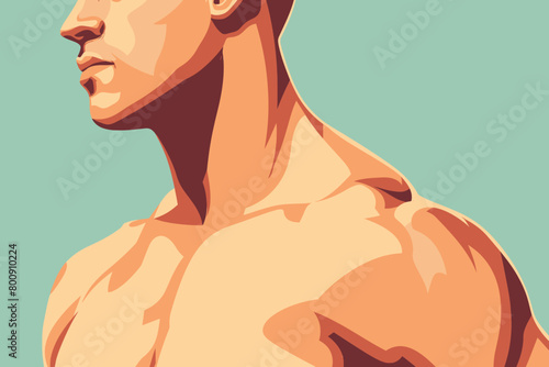a simple flat illustration of an Shoulder, vector graphics