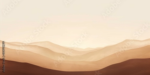 Desert landscape with rolling sand dunes in neutral colors