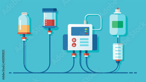 An automated dosing pump connected to an IV line programmed to deliver a precise and consistent amount of ketamine at regular intervals..