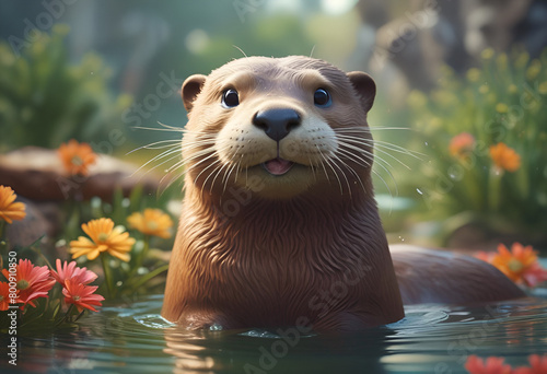 happy otter photo