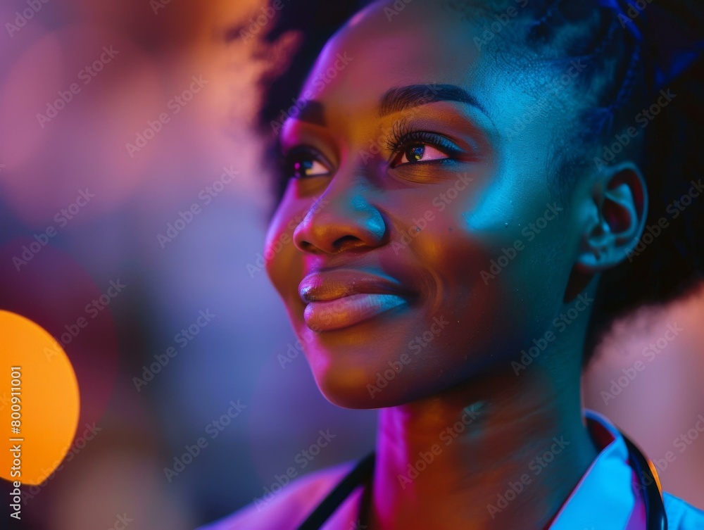 portrait of a young african american female doctor smiling portrait of a young african american female doctor smiling