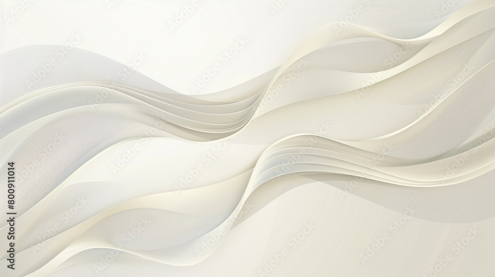 Obraz premium High-Resolution Sleek Vector Background in Ivory White Minimal Wave.