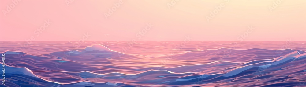 Close detailed shot of a pink milk sea, subtle waves, soft morning light, flat vector icon style character illustration Close detailed shot of a pink milk sea, subtle waves, soft morning light, flat vector icon style character illustration