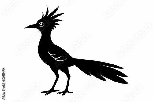 Hoopoe silhouette vector illustration isolated on white background 