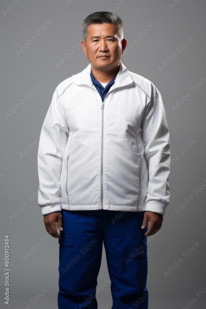 man in white jacket and blue pants man in white jacket and blue pants