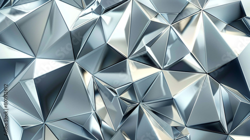 Abstract Design with Geometric Polygons in Silver