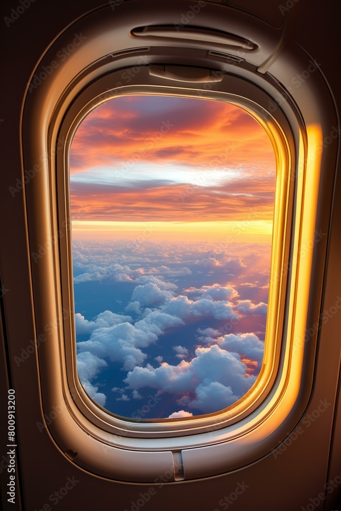 sunset from airplane window sunset from airplane window