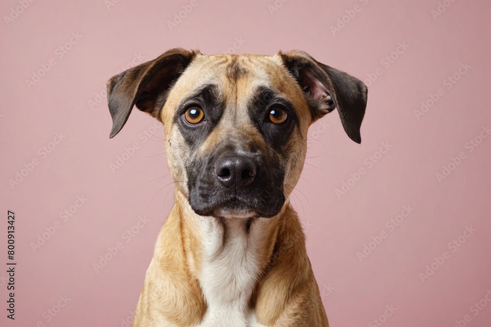 Portrait of Sloughi dog looking at camera, copy space. Studio shot.