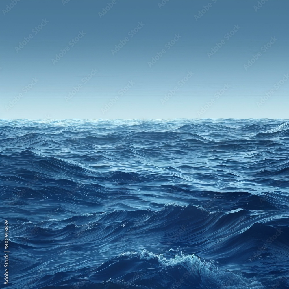 Deep blue ocean with rough surface