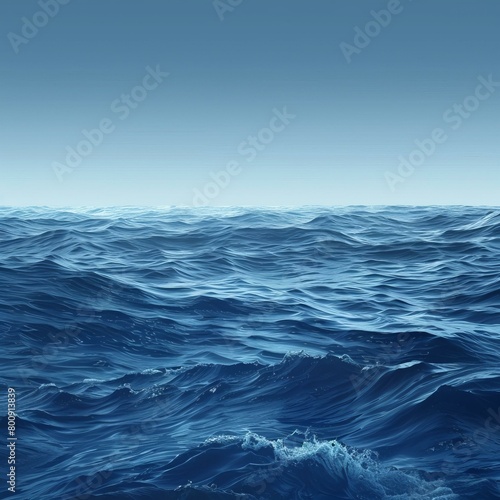Deep blue ocean with rough surface