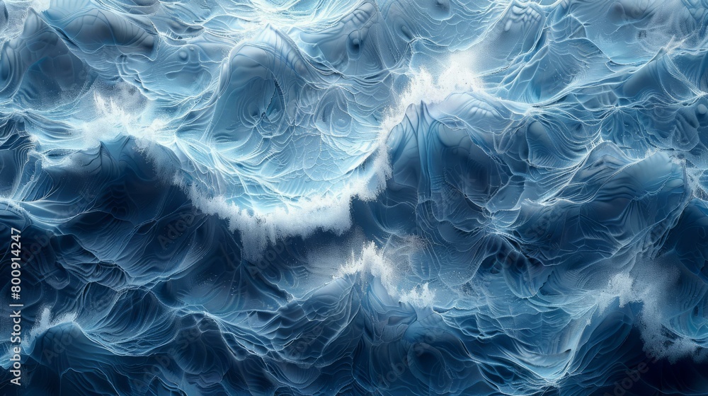 Obraz premium Blue and white ocean waves with a painterly style