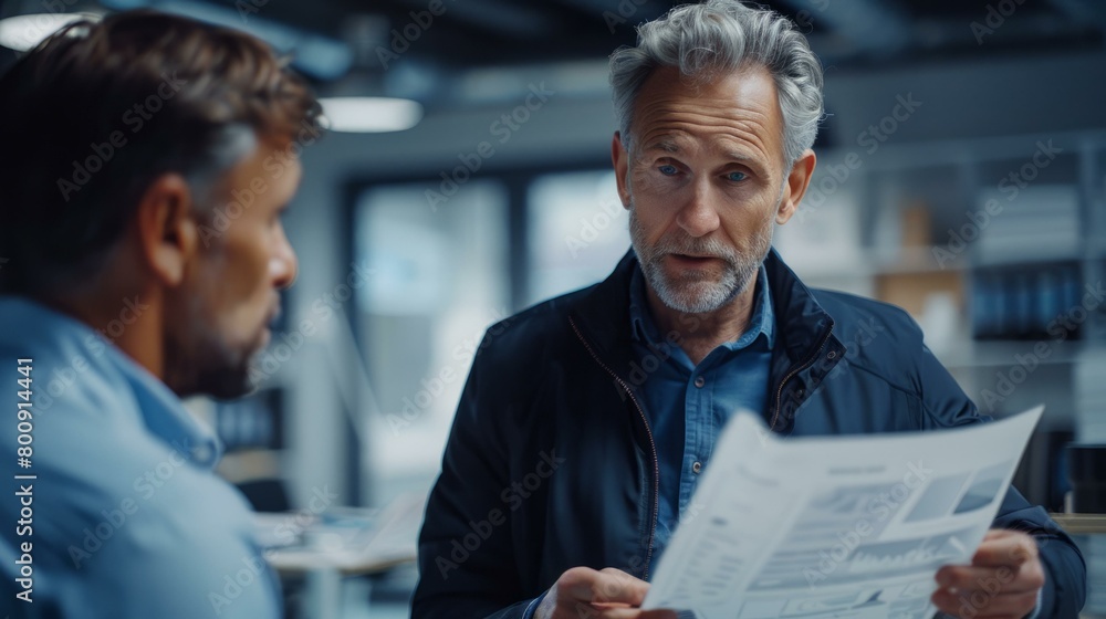 Two businessmen having serious conversation in the office Two businessmen having serious conversation in the office