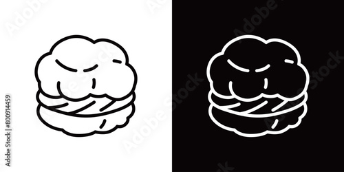 シュークリームの線画アイコン
