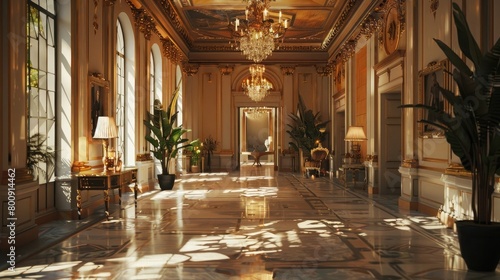 A captivating image of a museum's grand lobby, with its impressive scale and elegant furnishings.