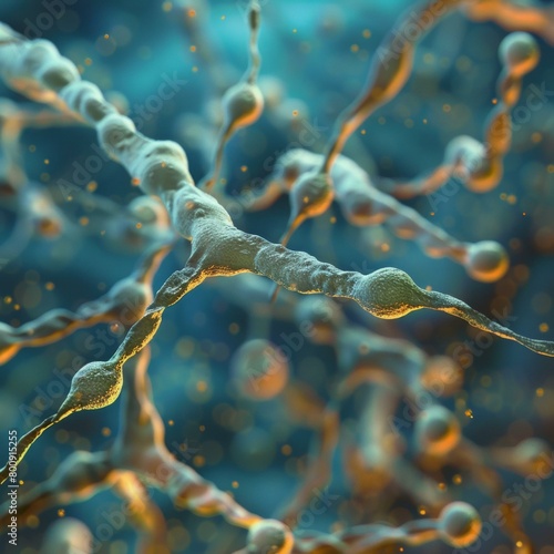 3D illustration of neurons in the brain photo