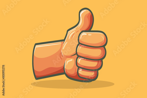 a simple flat illustration of an Thumb, vector graphics