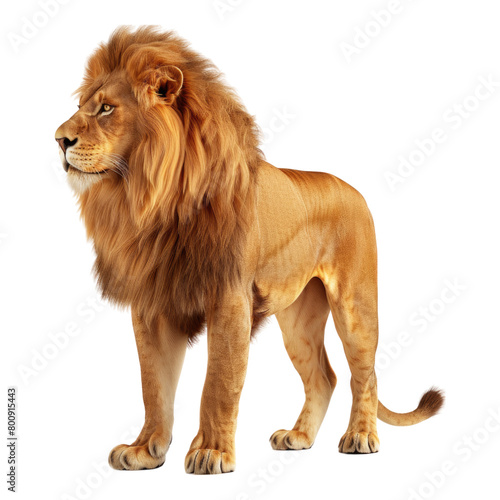 Side view of lion isolated on transparent background