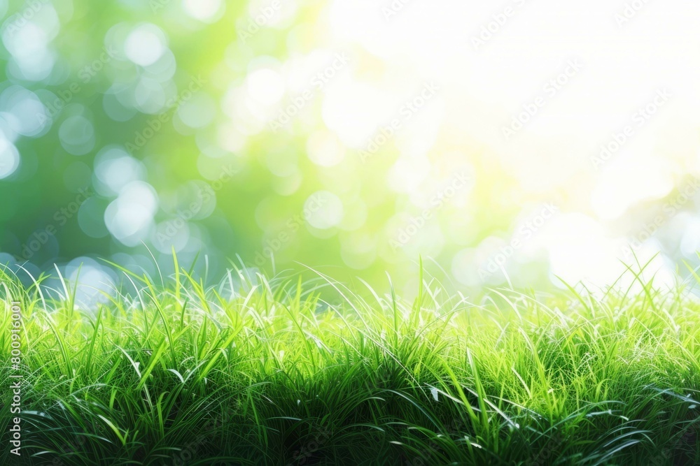Obraz premium Green grass field with blurred background