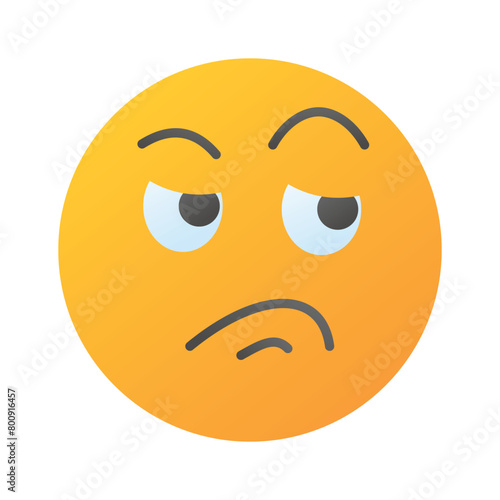 Pixel perfect icon of jealous emoji, isolated on white background
