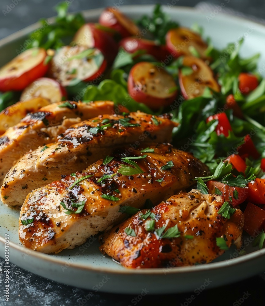 Grilled Chicken Breast with Warm Potato Salad Grilled Chicken Breast with Warm Potato Salad