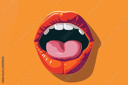 a simple flat illustration of an Tongue, vector graphics