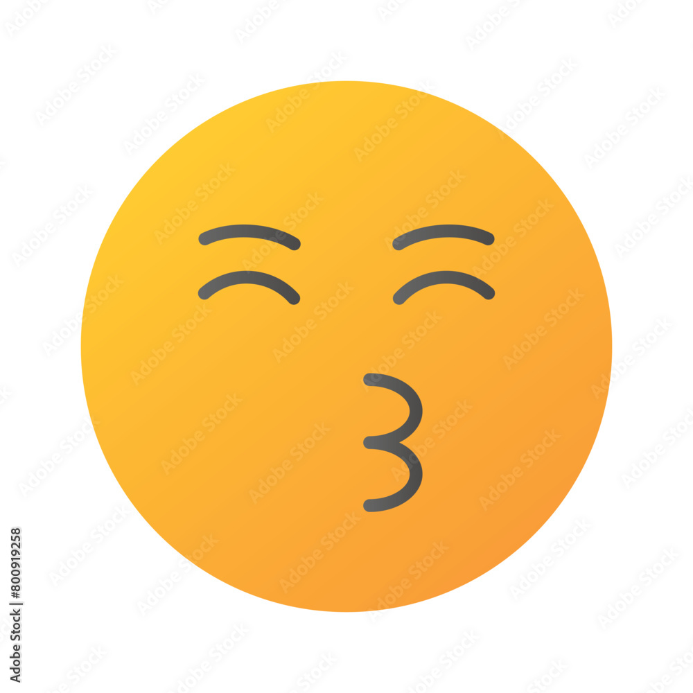 Fototapeta premium Kissing emoji vector design, ready to use icon