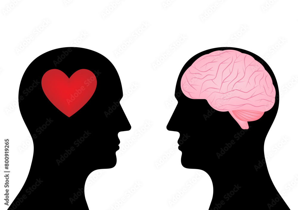 Brain and Heart Concept. Vector Illustration. Brain and Heart Concept. Vector Illustration.