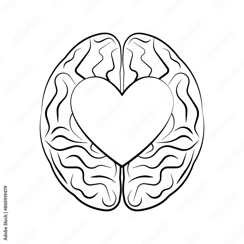 Brain and Heart Logo Symbol. Vector Illustration. Brain and Heart Logo Symbol. Vector Illustration.