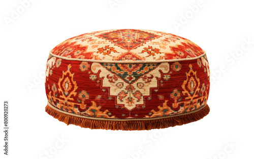 Elegant Pouf with Persian Flair Isolated On Transparent Background PNG.